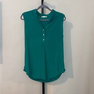 PerSeption Concept Teal Button-Front Blouse
